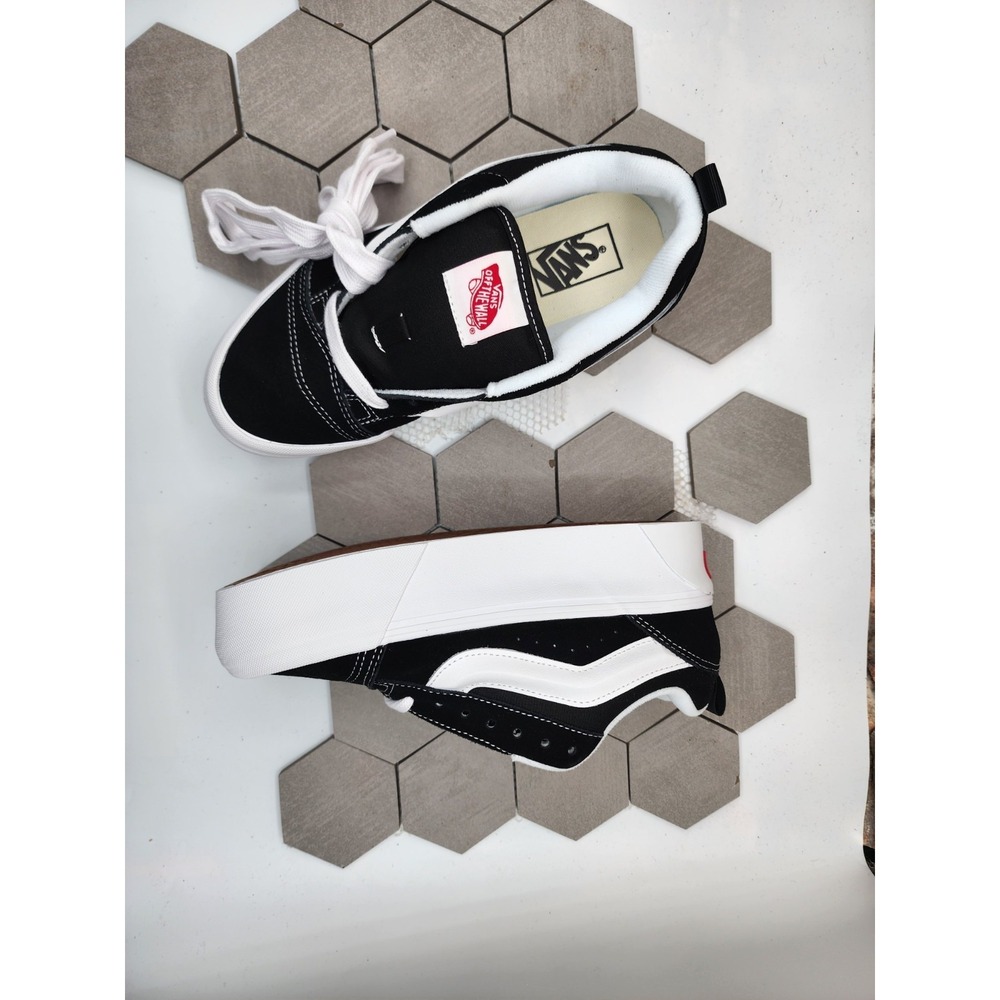 VANS Knu Stack‎ Platform Lift Shoes Black White Platform Shoes Women Sz  8 - Picture 7 of 8